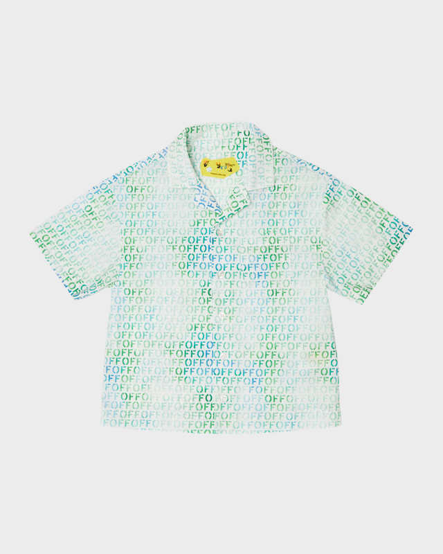 Boy's Off Stamp Short-Sleeve Bowling Shirt, Size 12-14